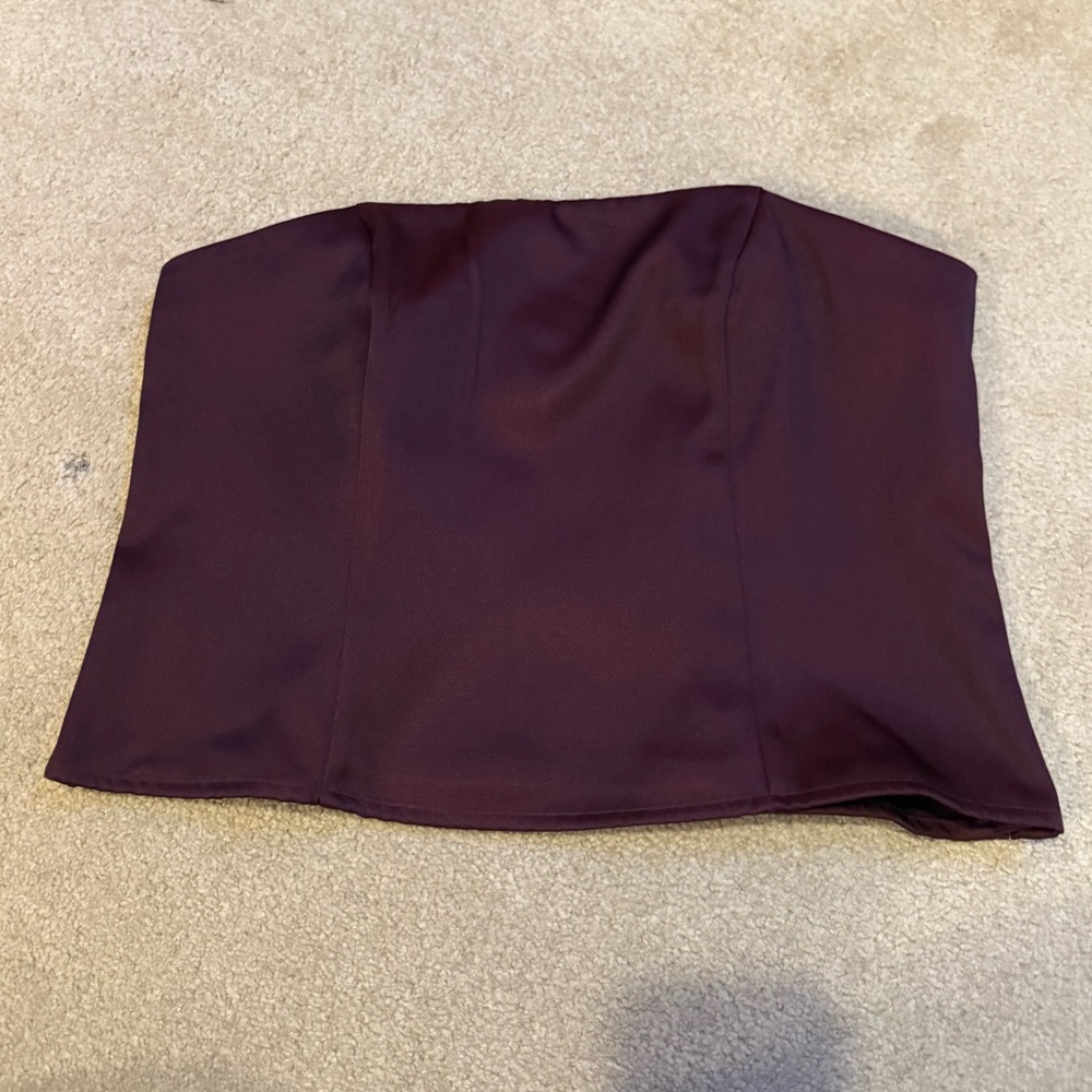 A New Day Burgundy Tube Top